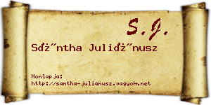 Sántha Juliánusz névjegykártya